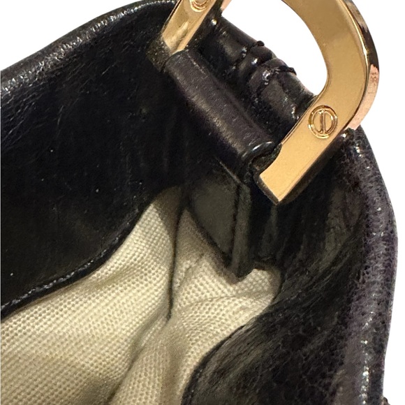 Tory Burch Dena Leather Crossbody Bag Handbag Folding Magnetic Flap Black - Picture 10 of 14